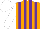 Silk - Orange, purple stripes, white sleeves, white cap