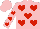 Silk - Pink, red hearts, pink sleeves, red hearts, pink cap