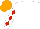 Silk - White, red diamonds on white sleeves, orange cap