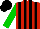 Silk - Red, black stripes and green sleeves, black cap