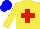 Silk - Yellow body, red cross, yellow arms, blue cap