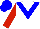 Silk - White body, big-blue chevron, red arms, big-blue cap