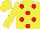 Silk - Yellow, red dots, yellow sleeves and cap