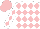 Silk - White, pink diamonds on body and sleeves, pink cap