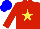 Silk - Red body, yellow star, red arms, blue-light cap