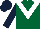 Silk - Dark green, white v dark blue sleeves and dark blue cap