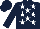 Silk - Dark blue, white stars, dark blue cap