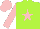 Silk - Lime, pink star, pink sleeves, pink cap