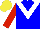 Silk - Blue, white chevron, red sleeves, yellow cap