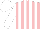 Silk - Pink, white stripes and sleeves, white cap