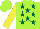 Silk - Lime green, dark green stars, yellow sleeves