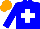 Silk - Blue, white cross, orange cap