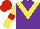 Silk - Purple, yellow chevron, yellow sleeves, red armbands, red cap