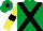 Silk - Emerald green, black cross belts, yellow sleeves, black armlets, emerald green cap, black star