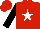 Silk - red, white star, black sleeves, red cap