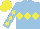 Silk - Light blue, yellow triple diamond, diamonds on sleeves, yellow cap