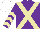 Silk - Purple, beige cross belts, chevrons on sleeves, white cap