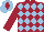 Silk - maroon, light blue diamonds, maroon diamond on light blue cap