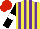 Silk - Yellow, purple stripes, black sleeves, white armbands, red cap