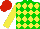 Silk - Green, yellow diamonds, yellow sleeves, red cap