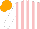 Silk - Pink, white stripes and sleeves, orange cap