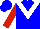 Silk - Blue, white chevron, red sleeves, blue cap