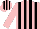 Silk - Pink and black stripes, pink and black striped cap