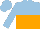 Silk - light blue, orange halved horizontally