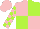 Silk - Pink and lime quarters, pink blocks on lime sleeves, pink cap