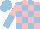 Silk - Pink and light blue check, halved sleeves, light blue cap