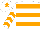 Silk - White, orange hoops, chevrons on sleeves, white cap, orange star