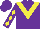 Silk - Purple, yellow chevron, yellow diamonds on sleeves, purple cap