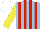 Silk - Light blue, red stripes, yellow sleeves, white cap