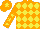 Silk - Orange and yellow diamonds, orange sleeves, yellow stars, orange cap, yellow star