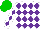 Silk - White and purple diamonds on body and sleeves, green cap