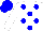 Silk - White, blue dots, white sleeves, blue cap