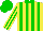 Silk - Yellow, green stripes and collar, green and yellow stripes on sleeves, green cap