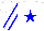 Silk - White, blue star, blue seams on sleeves