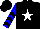 Silk - black, white star, black chevrons on blue sleeves