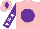 Silk - Pink, purple ball, white stars on purple sleeves, purple diamond on pink cap