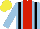 Silk - Light blue, red stripe, black braces, yellow cap