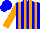 Silk - Blue and orange stripes, orange slvs