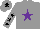 Silk - Grey, purple star, grey sleeves, black stars, grey cap, black star