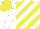 Silk - White, yellow diagonal stripes on body and sleeves, yellow cap