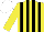 Silk - yellow and black stripes, white cap