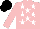 Silk - Pink, white stars, black cap