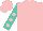 Silk - Pink, pink dots on turquoise sleeves