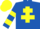 Silk - Royal Blue, Yellow Cross of Lorraine, hooped sleeves, Yellow cap