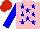 Silk - Pink, blue stars and sleeves, red cap