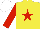 Silk - yellow, red star, red sleeves, white cap